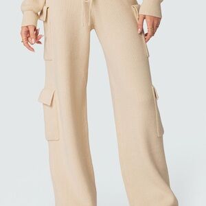 Edikted Cargo Knit Sweater Pants – Size M – Thick, Cozy, Trendy! ⭐️